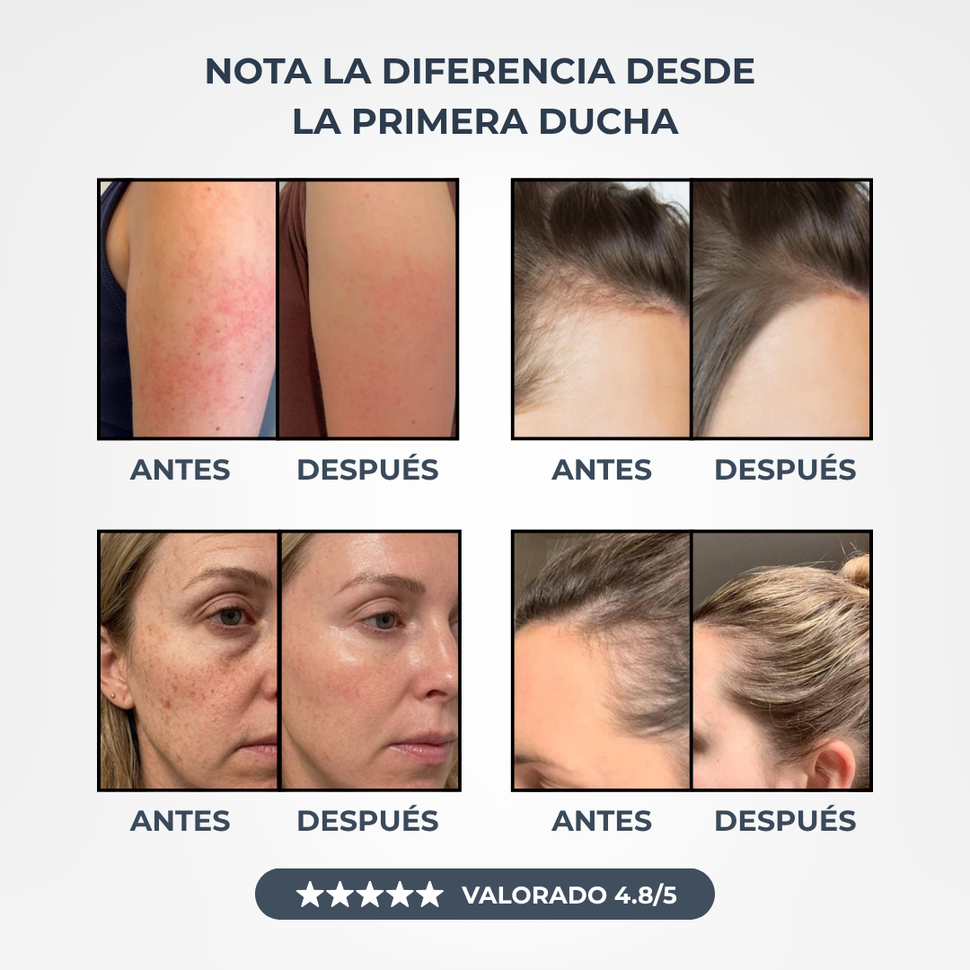 Aquapure Cabezal de Ducha con Filtro de 12 Etapas y 4 Modos