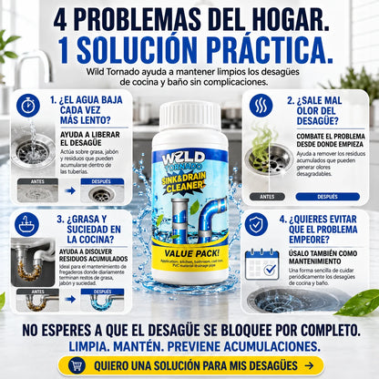 Wild Tornado™ Destapador y Limpiador de Cañerías